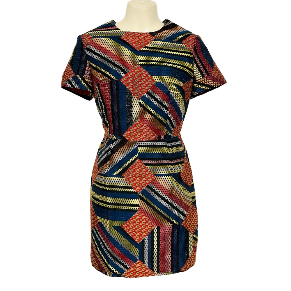 Must Have geometric sheath mini dress Small tapestry textured Abstract